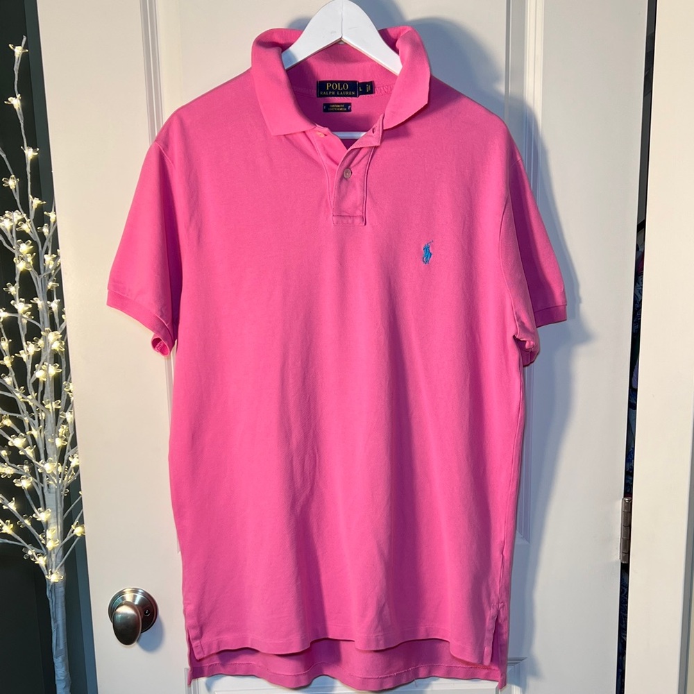 Polo by Ralph Lauren Men's Bright Pink Short Sleeve Polo Shirt/L - Picture 4 of 11